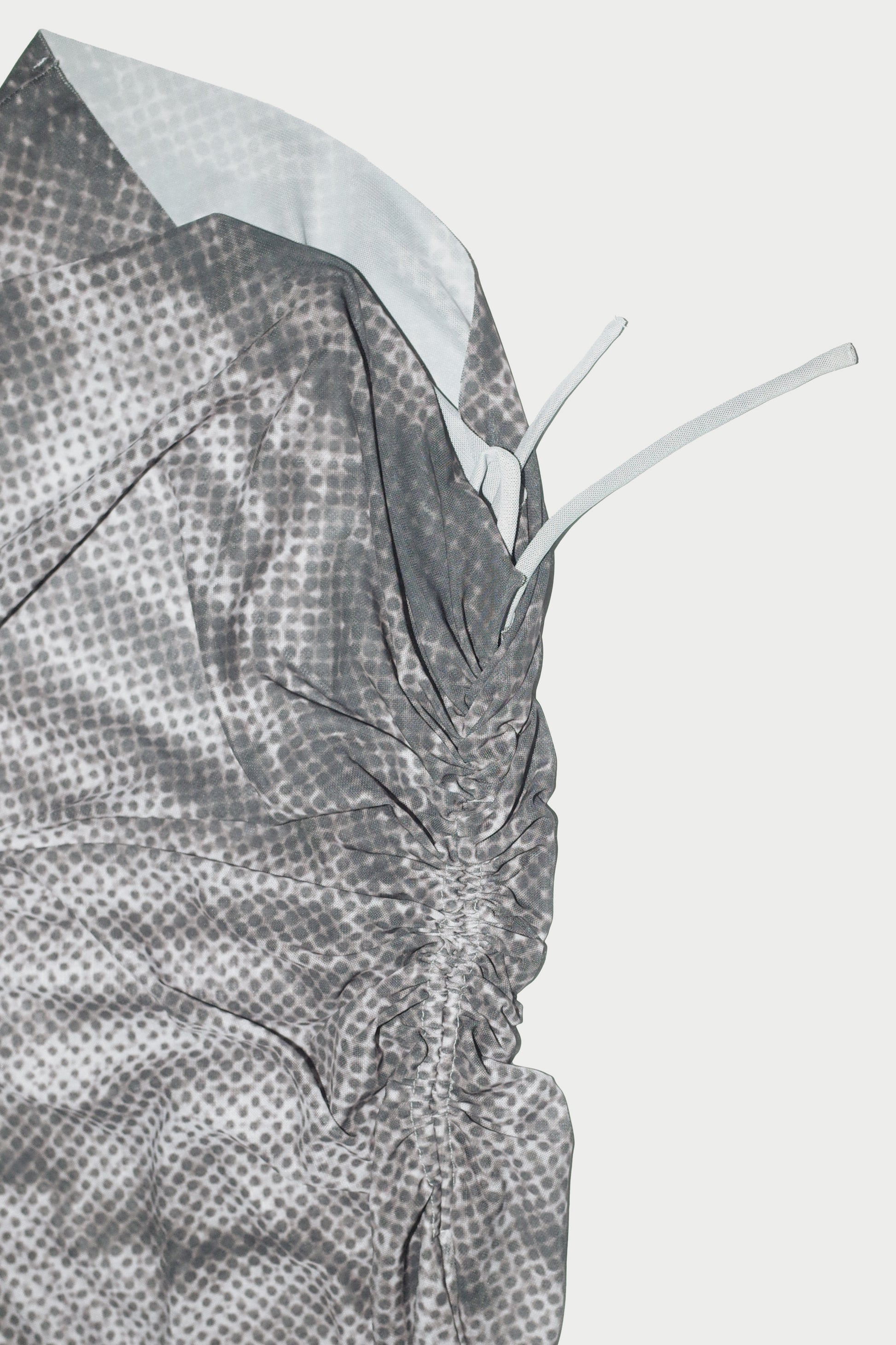 Nedenal Ex-Voto Skeletal Structure Ruched Mesh Dress