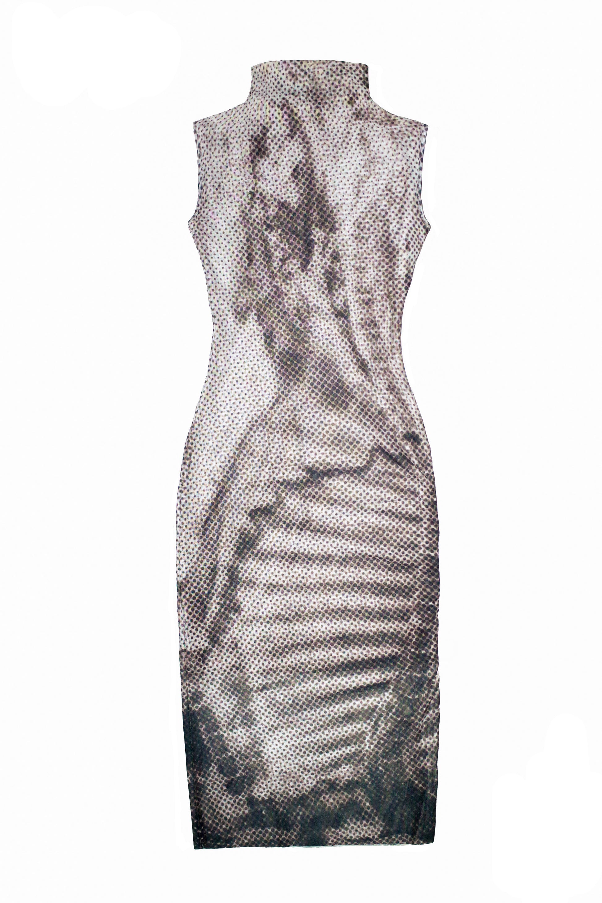 Nedenal Ex-Voto Skeletal Structure Ruched Mesh Dress