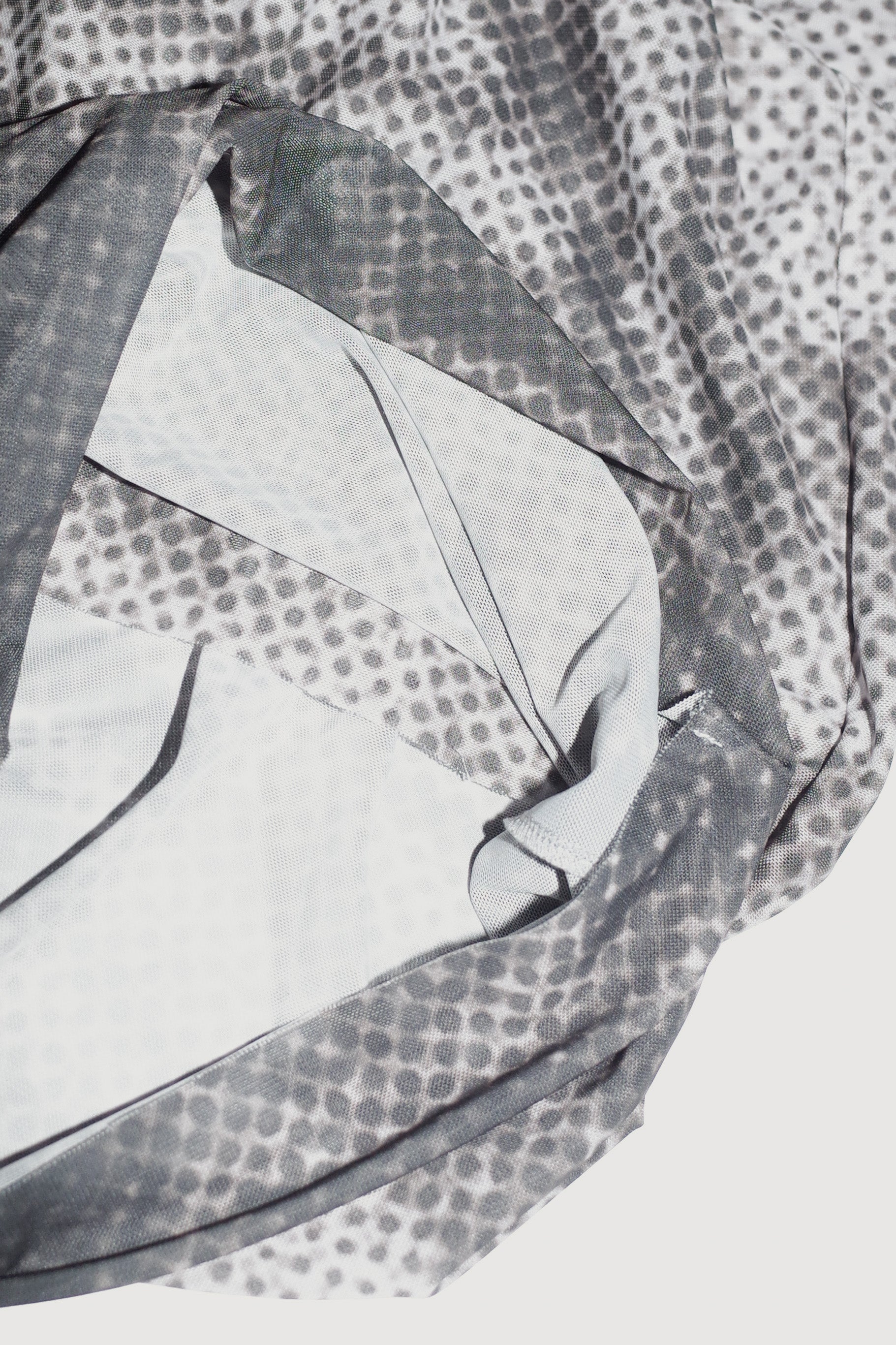 Nedenal Ex-Voto Skeletal Structure Ruched Mesh Dress