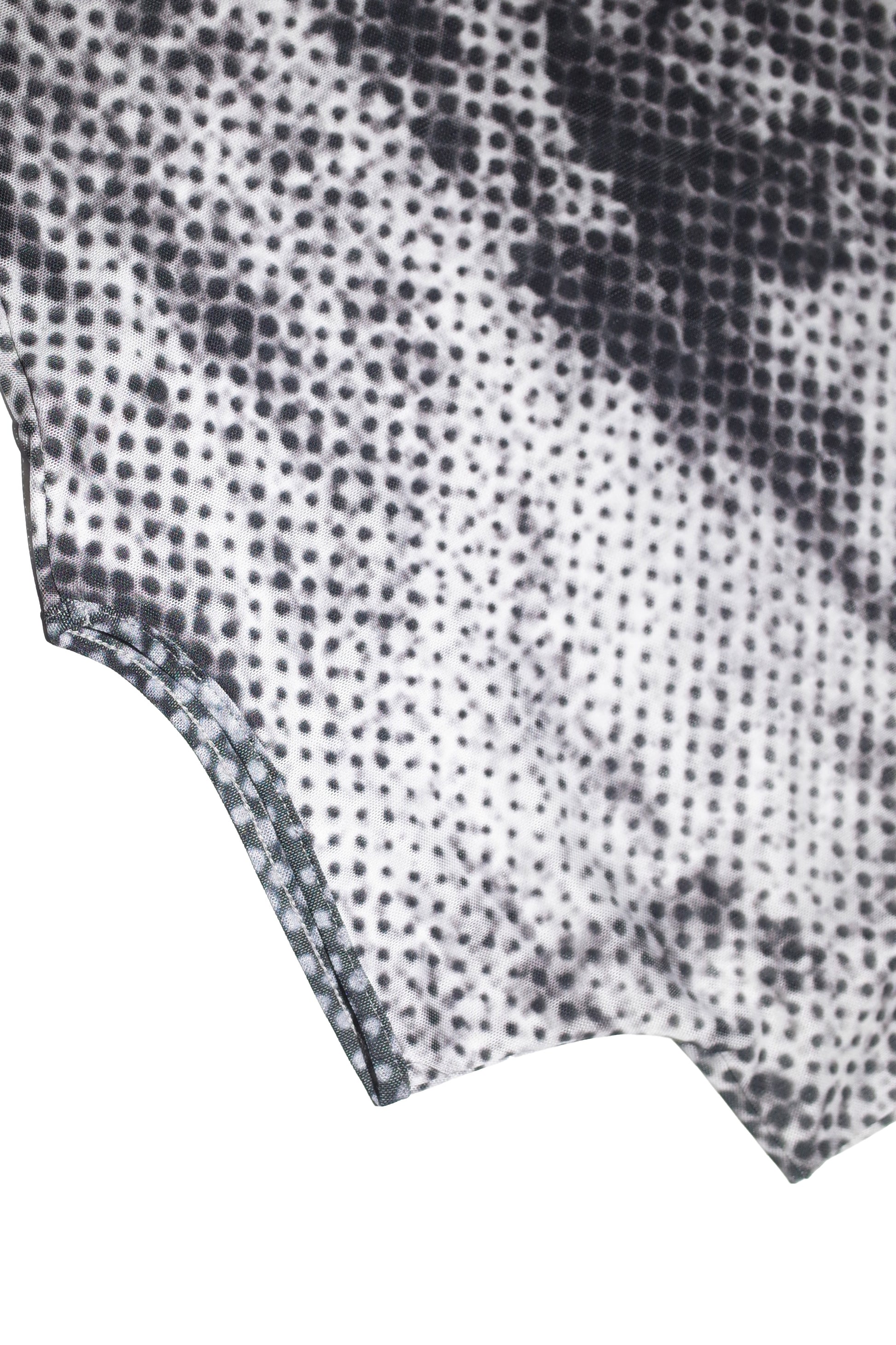 Nedenal Ex-Voto Skeletal Structure Ruched Mesh Dress