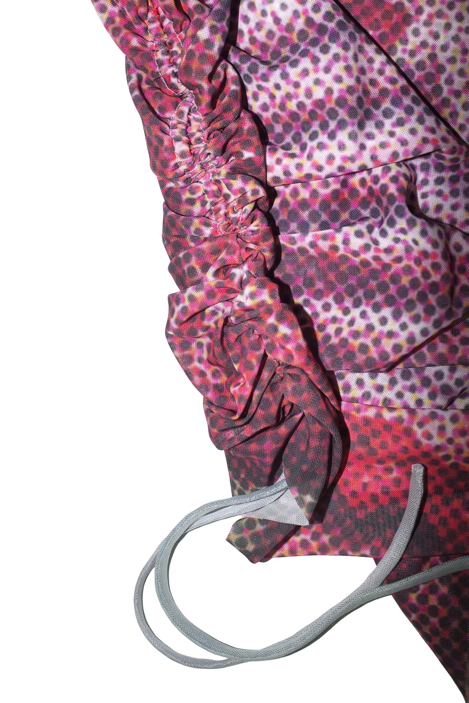 Nedenal Ex-Voto Skeletal Structure Ruched Mesh Dress