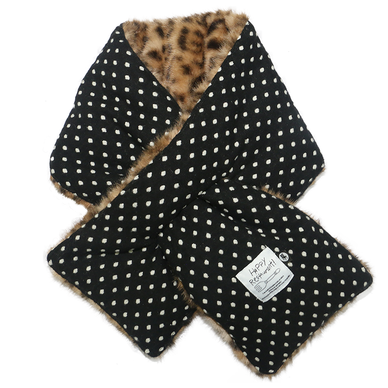 A Little Leopard | Reversible Leopard & Polka Dot Faux Fur Scarf