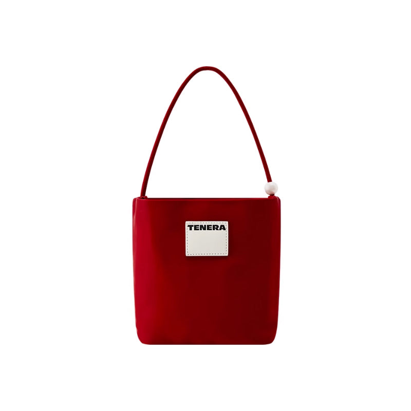 TENERA Eco-Velvet Pearl Mini Tote – Square Evening Bag with Pearl Handle