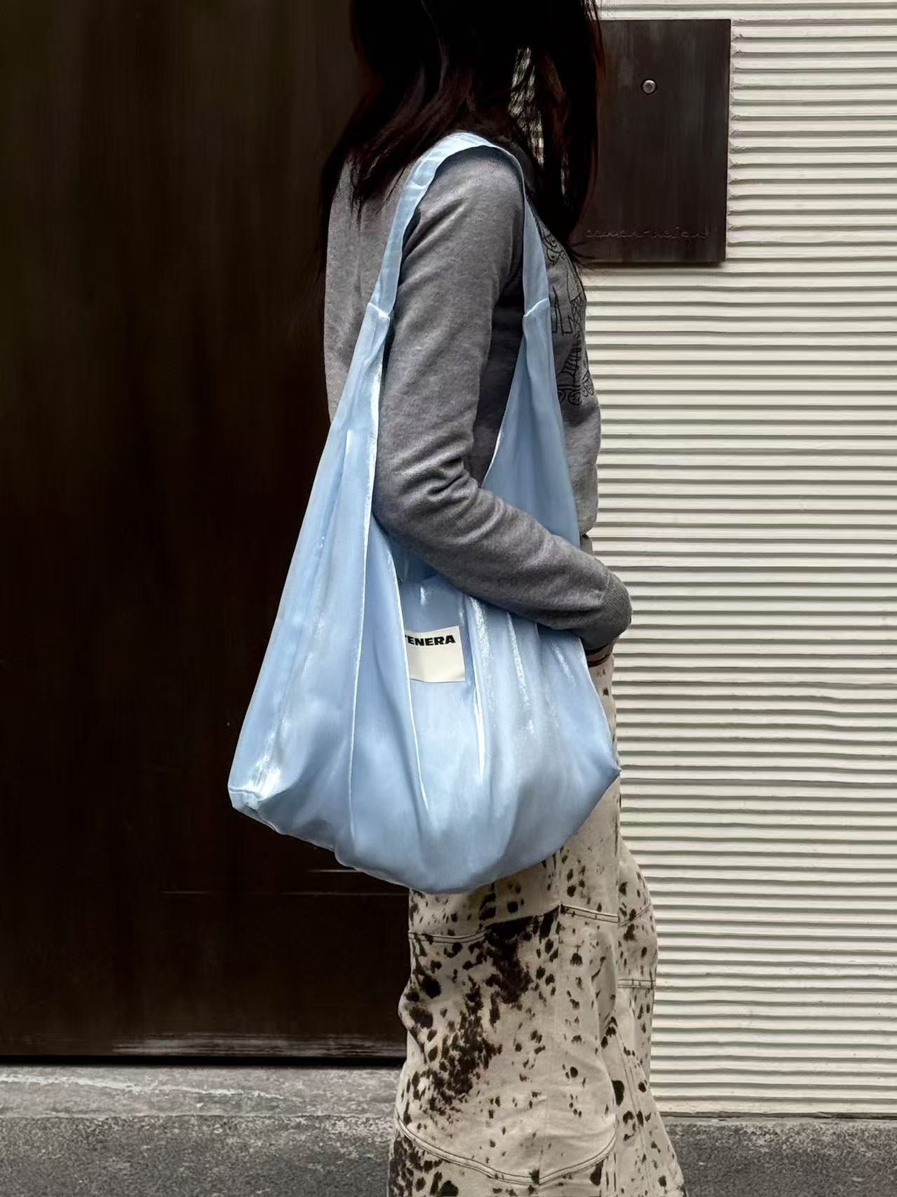 TENERA Plant-Based Satin Ballerina Shoulder Tote Bag