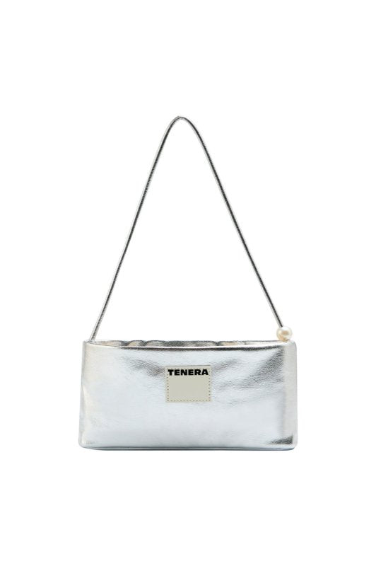 TENERA Sustainable Pearl-Detail Shoulder Bag — Minimalist Underarm Bag