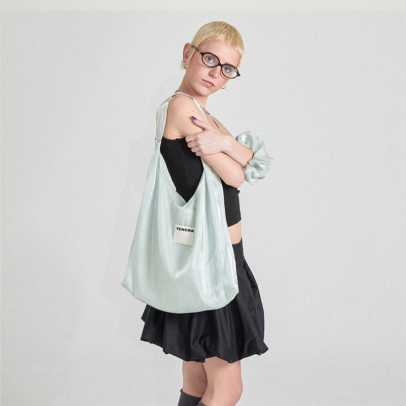 TENERA Plant-Based Satin Ballerina Shoulder Tote Bag