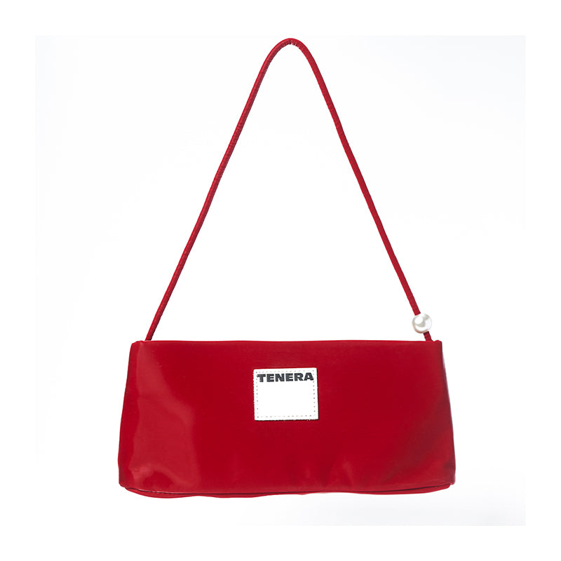 TENERA Sustainable Pearl-Detail Shoulder Bag — Minimalist Underarm Bag