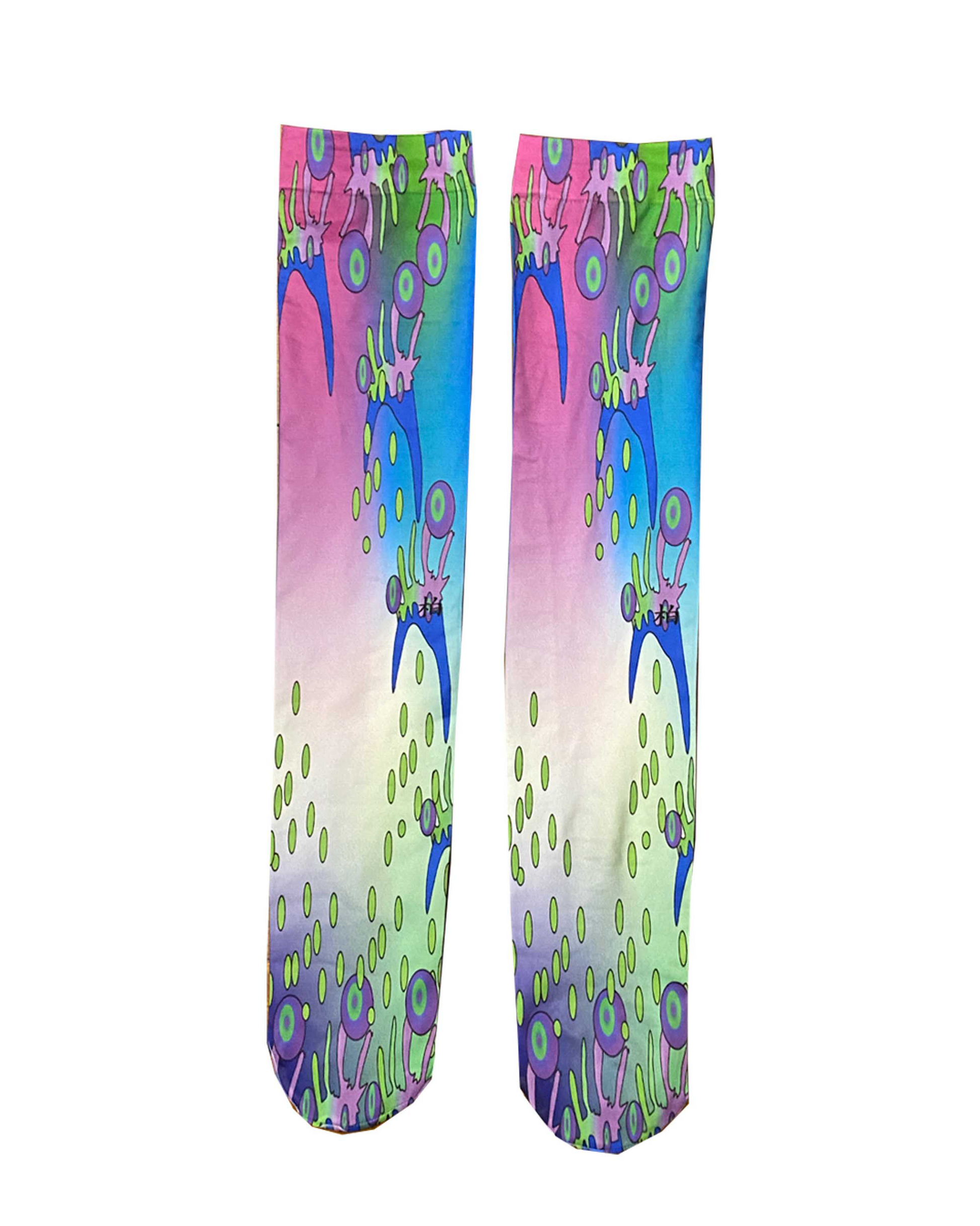 Alien Collage Calf Socks｜Digital Chaos Edition