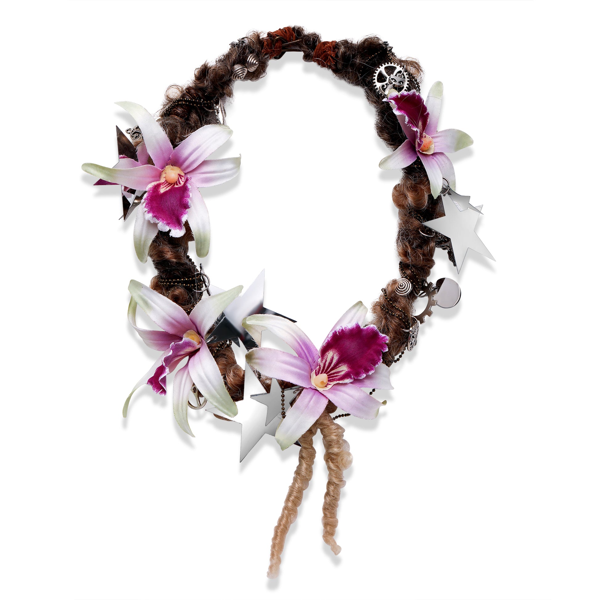 Mini Pink Orchids Handmade Necklace