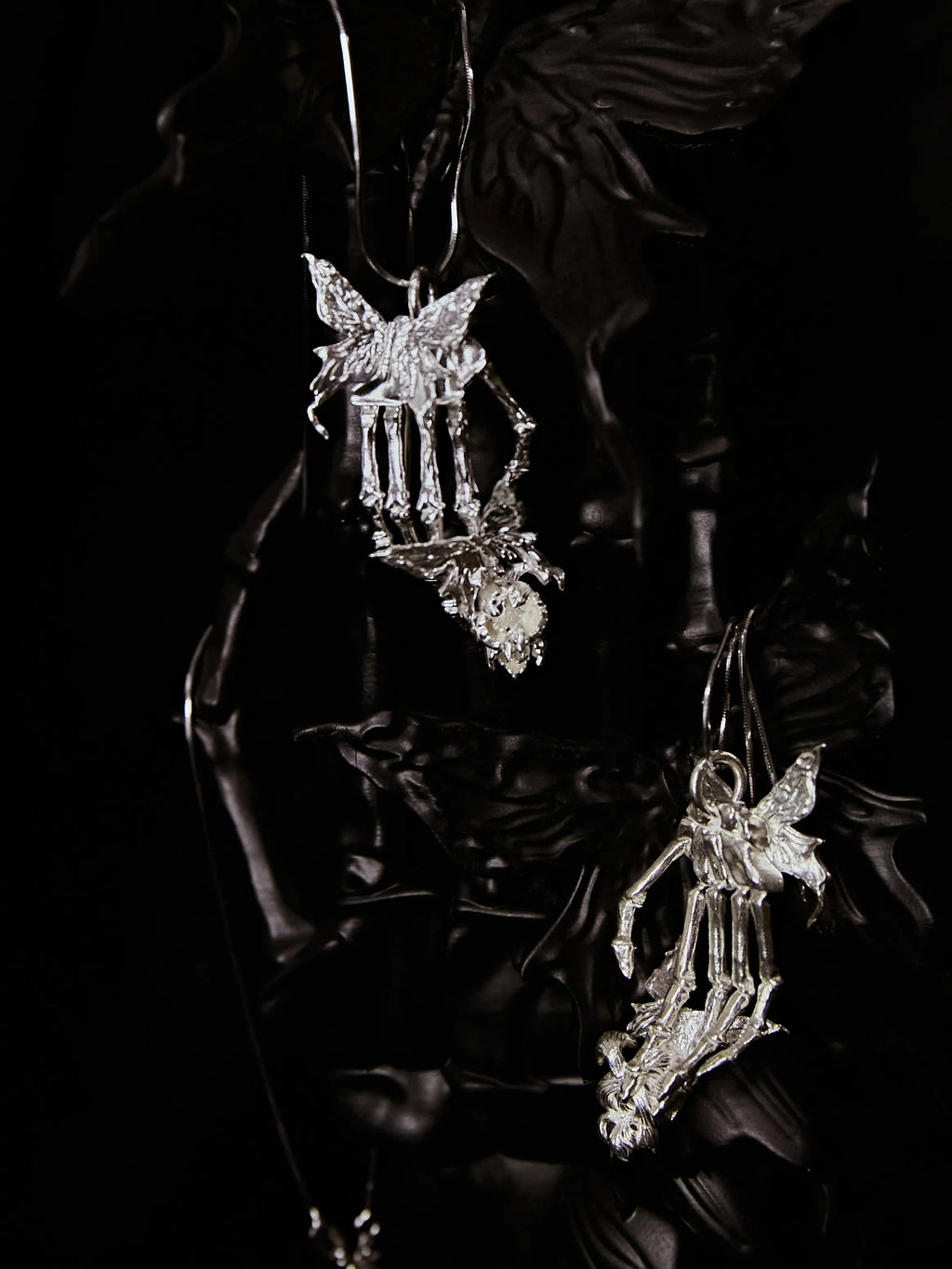 Metamorphosis Hand Bone Butterfly Necklace | Gothic Relic Pendant