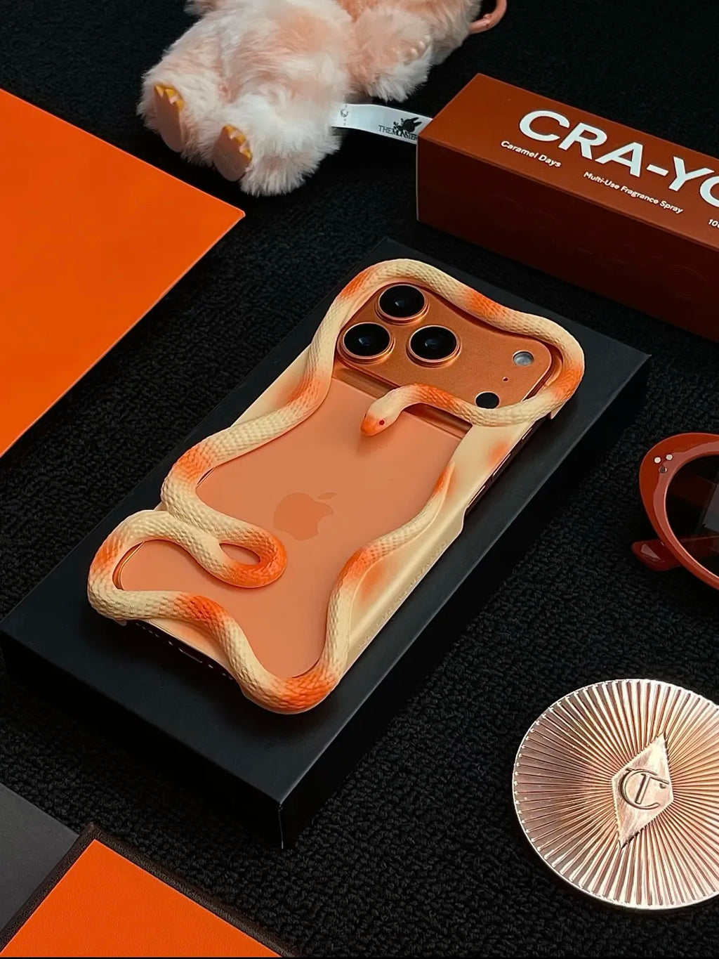 PINK DEVIL | Medusa Serpent 3D Printed iPhone Case – Sculptural Hard Shell