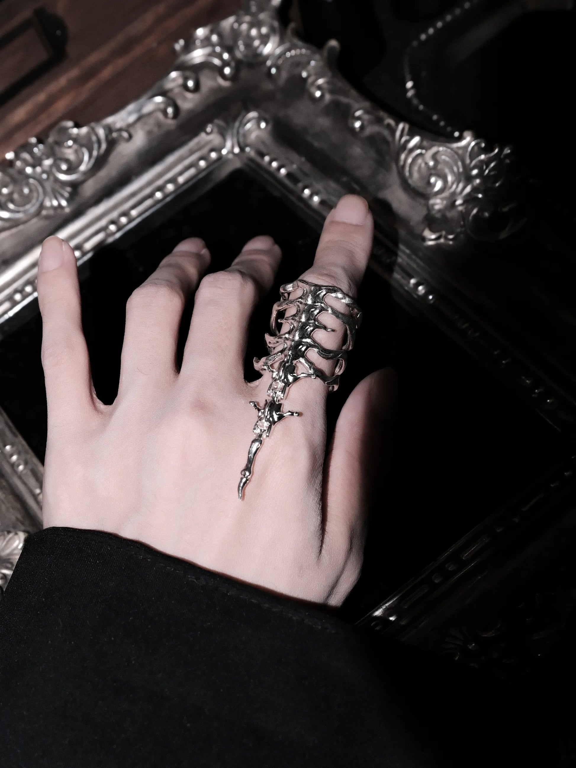 Silver Spine Ring | Short and Long Sterling Silver Bone Armour Statement Ring