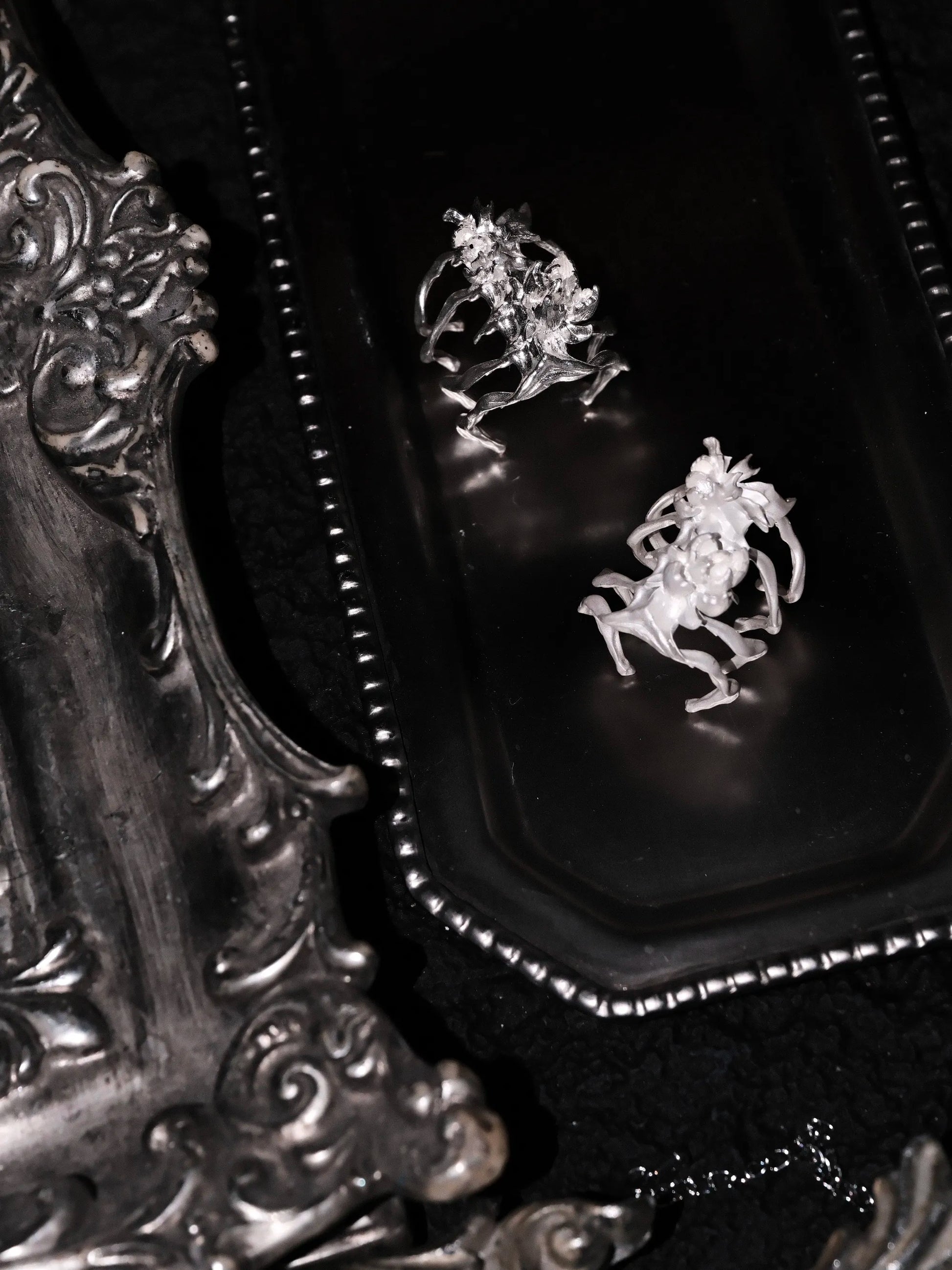 Bone Bloom Ring | Sterling Silver Gothic Floral Skeleton Ring