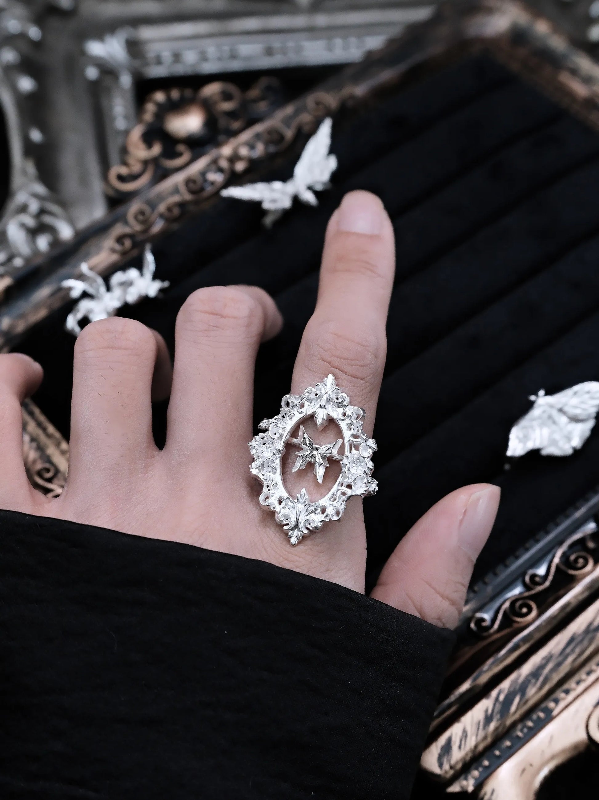 Sacred Frame Silver Open Ring Set - S925 Sterling Silver