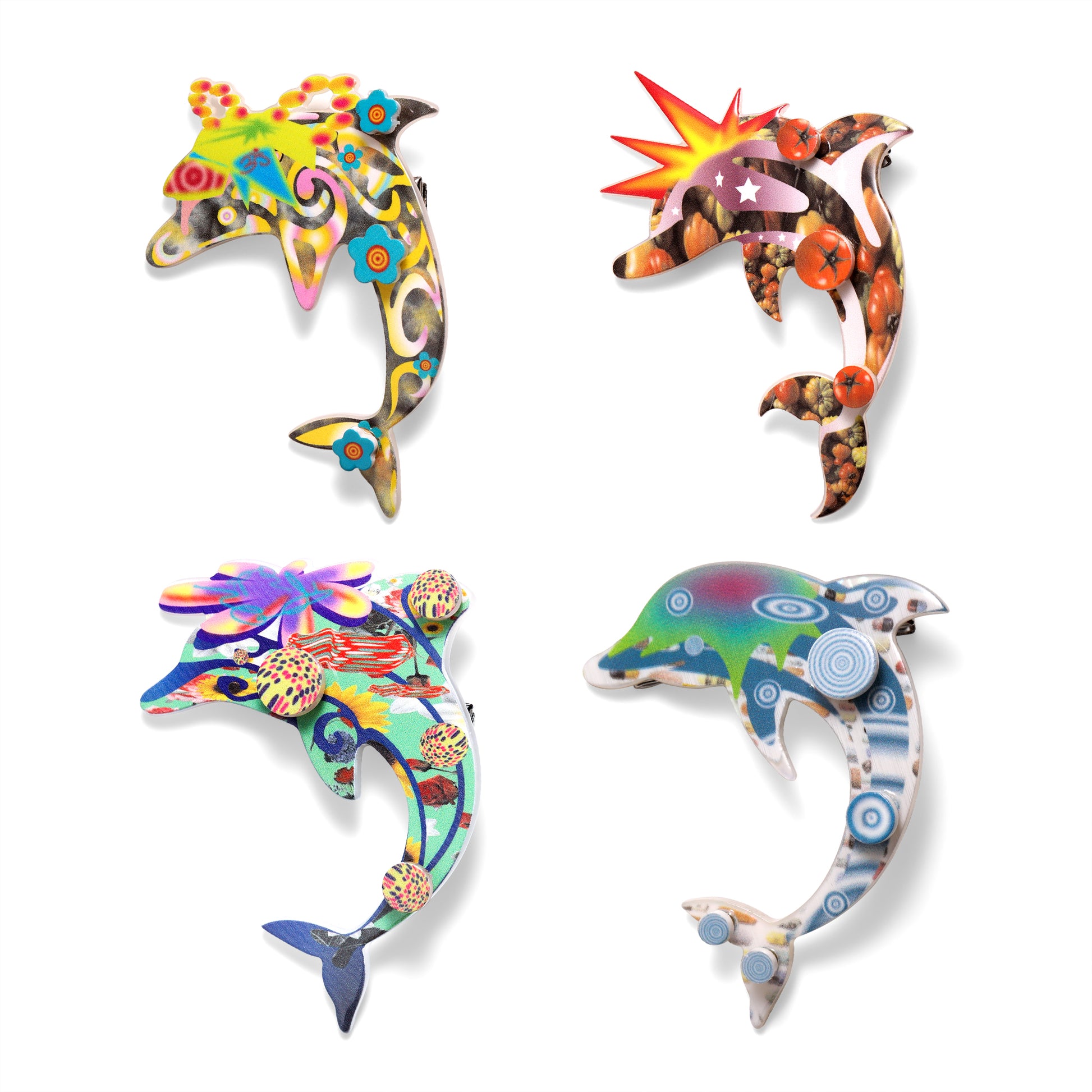 Rolling Dolphin Hair Clip – Colorful Acrylic Colorful Hair Accessories, Ocean Animal Hairpin Gift | STRANGEFRUIT