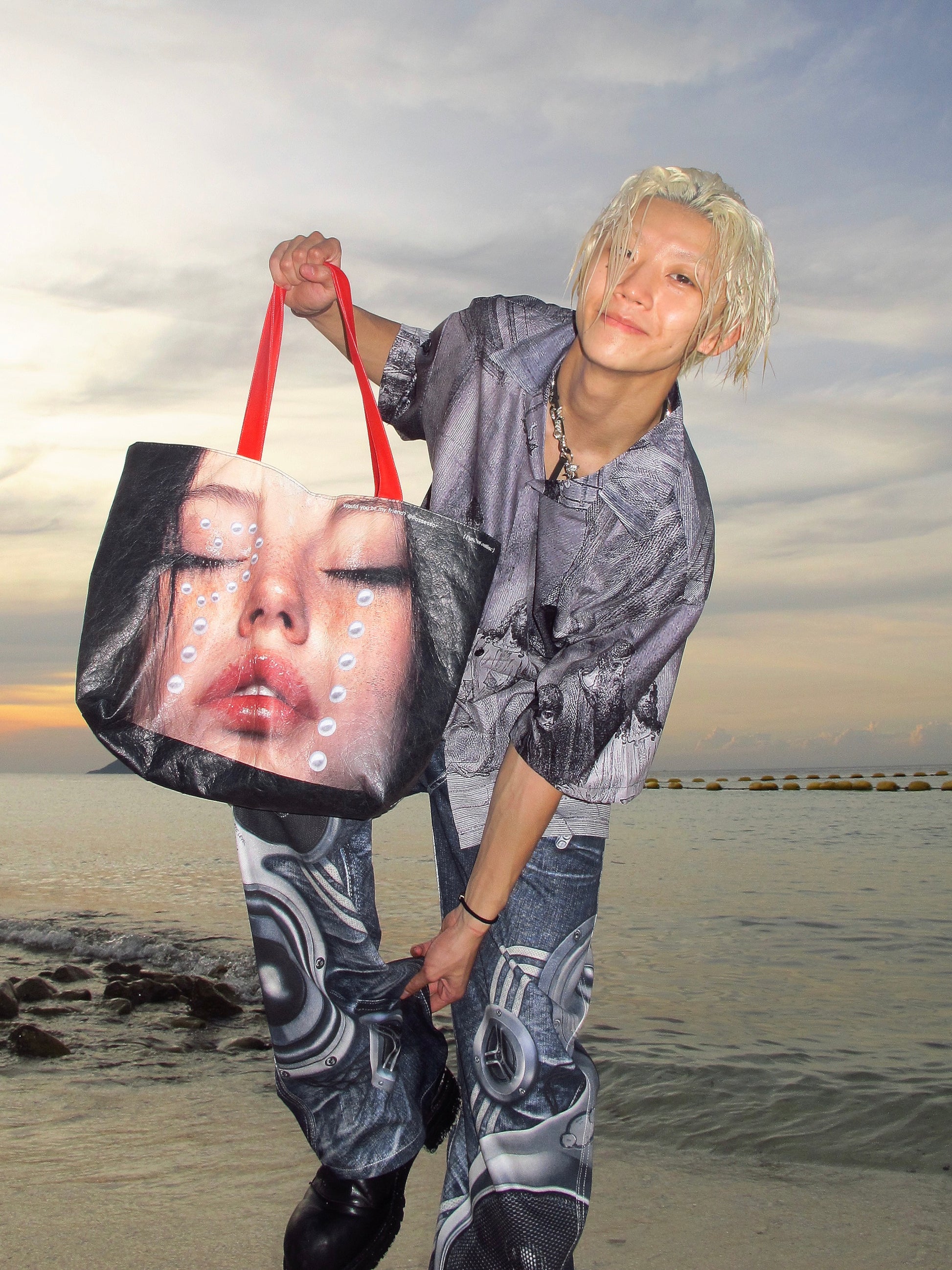 Y2K Pearl Tear Tyvek Tote Bag | Eco-Friendly DuPont Paper Shoulder Bag