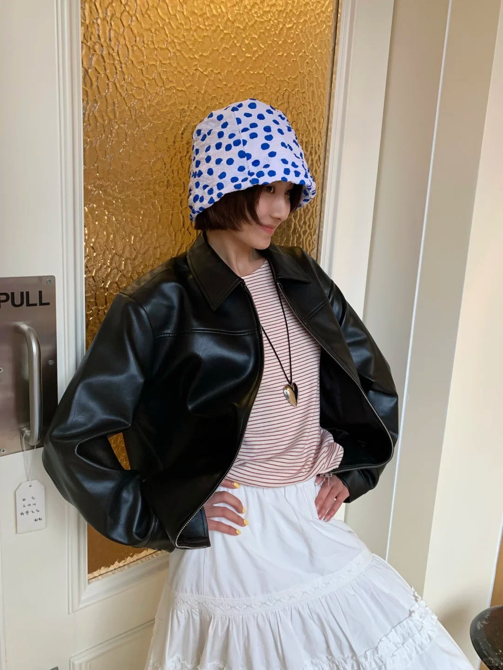 “Shallow Shore Bubbles” Sculptural Polka Dot Bucket Hat