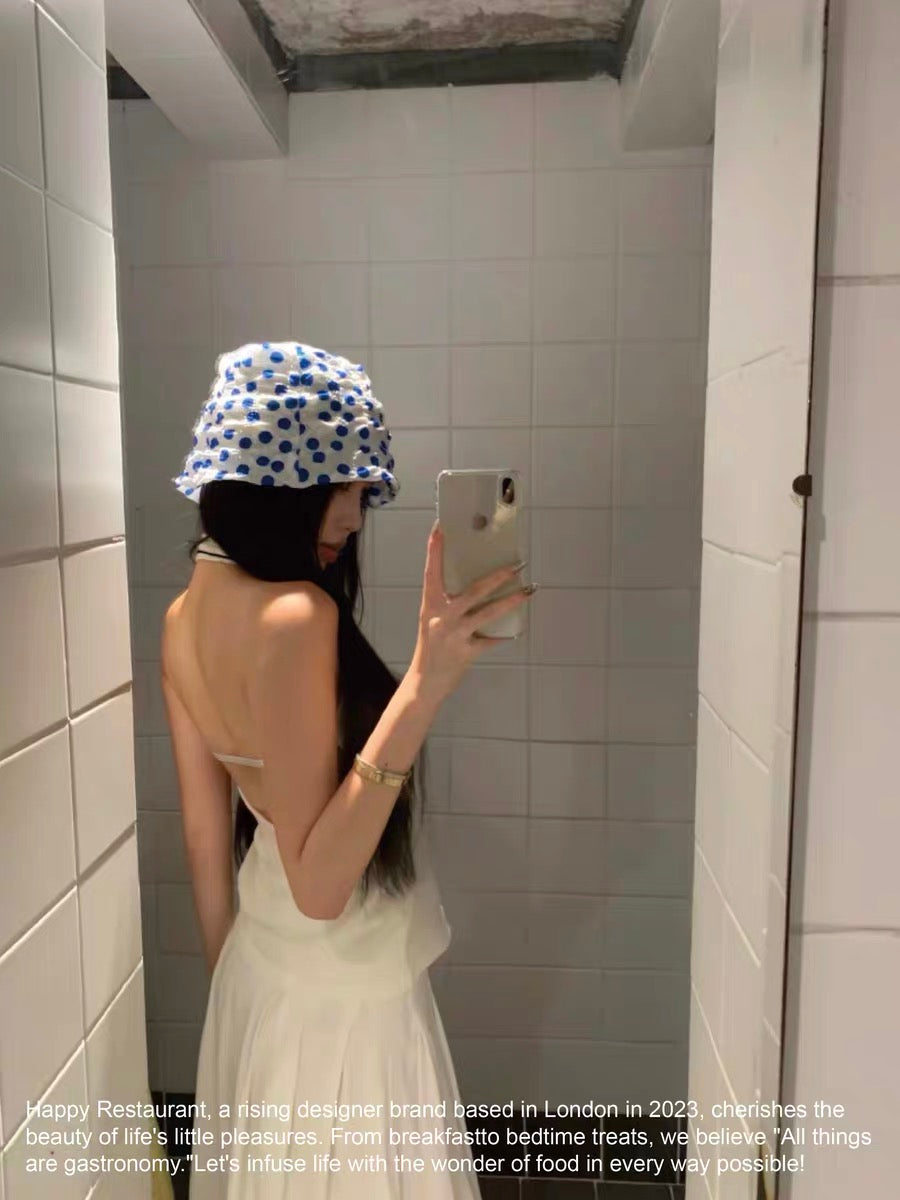 “Shallow Shore Bubbles” Sculptural Polka Dot Bucket Hat