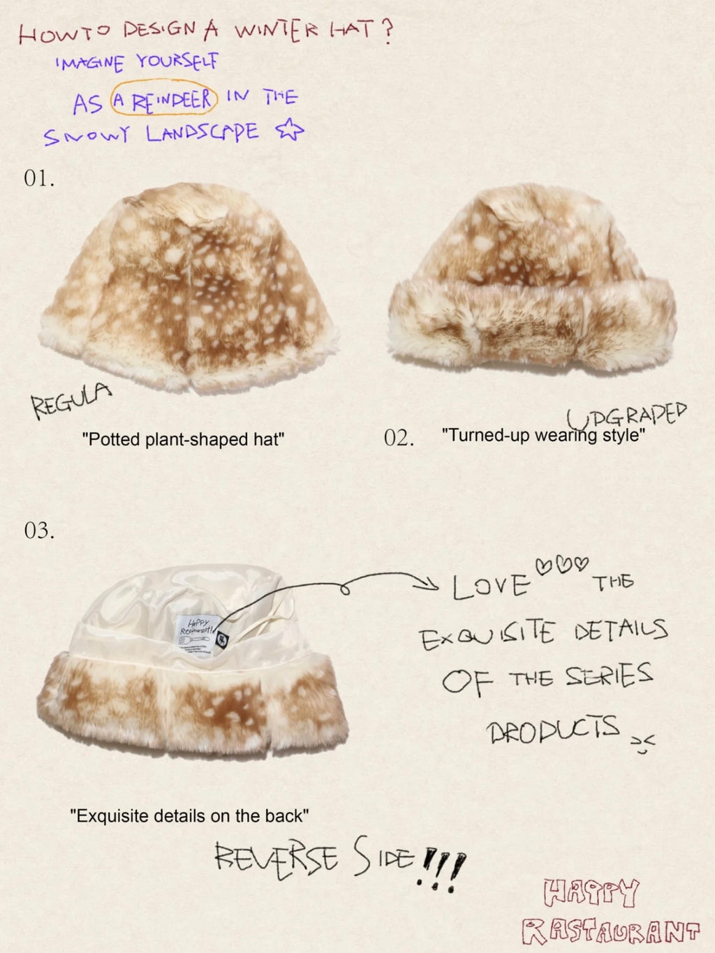 “A Little Deer” Faux Fur Hat & Scarf Set