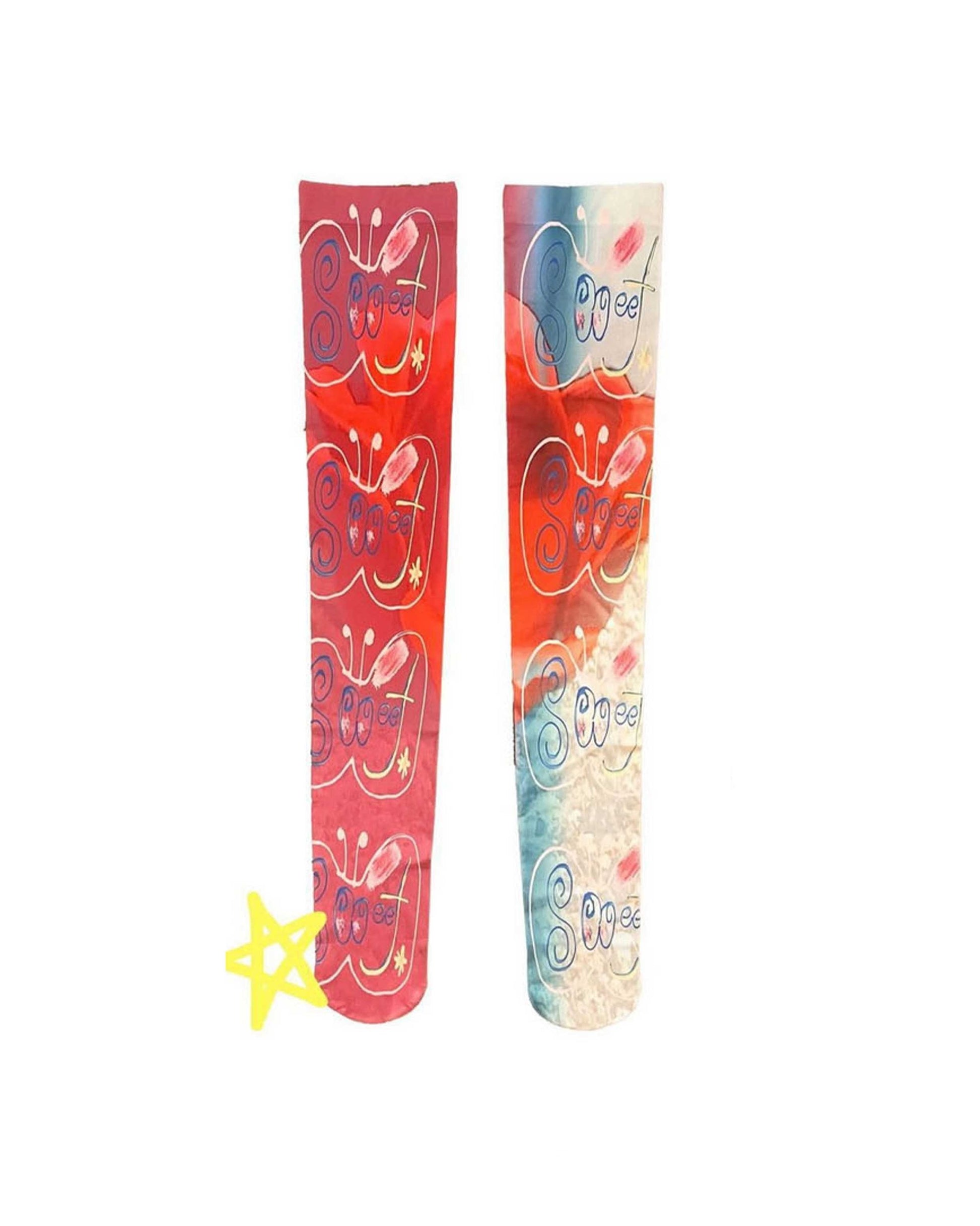 Alien Collage Calf Socks｜Digital Chaos Edition