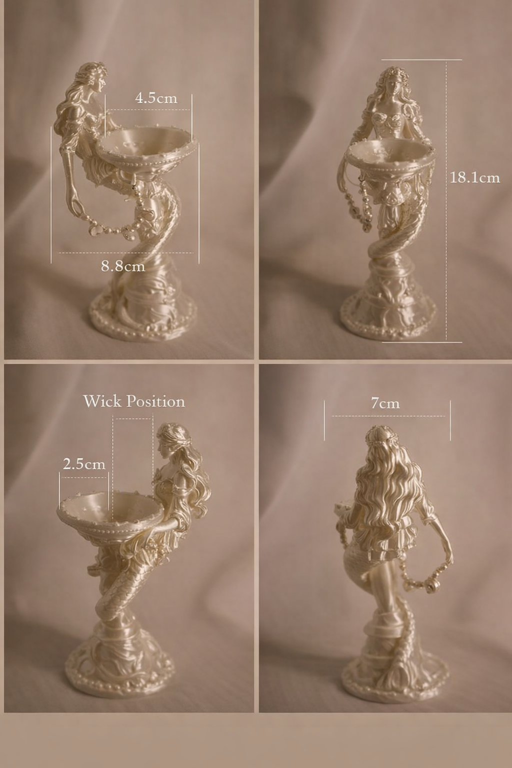3D Print Vintage Mermaid Candle Holder & Crystal Aroma Sculpture
