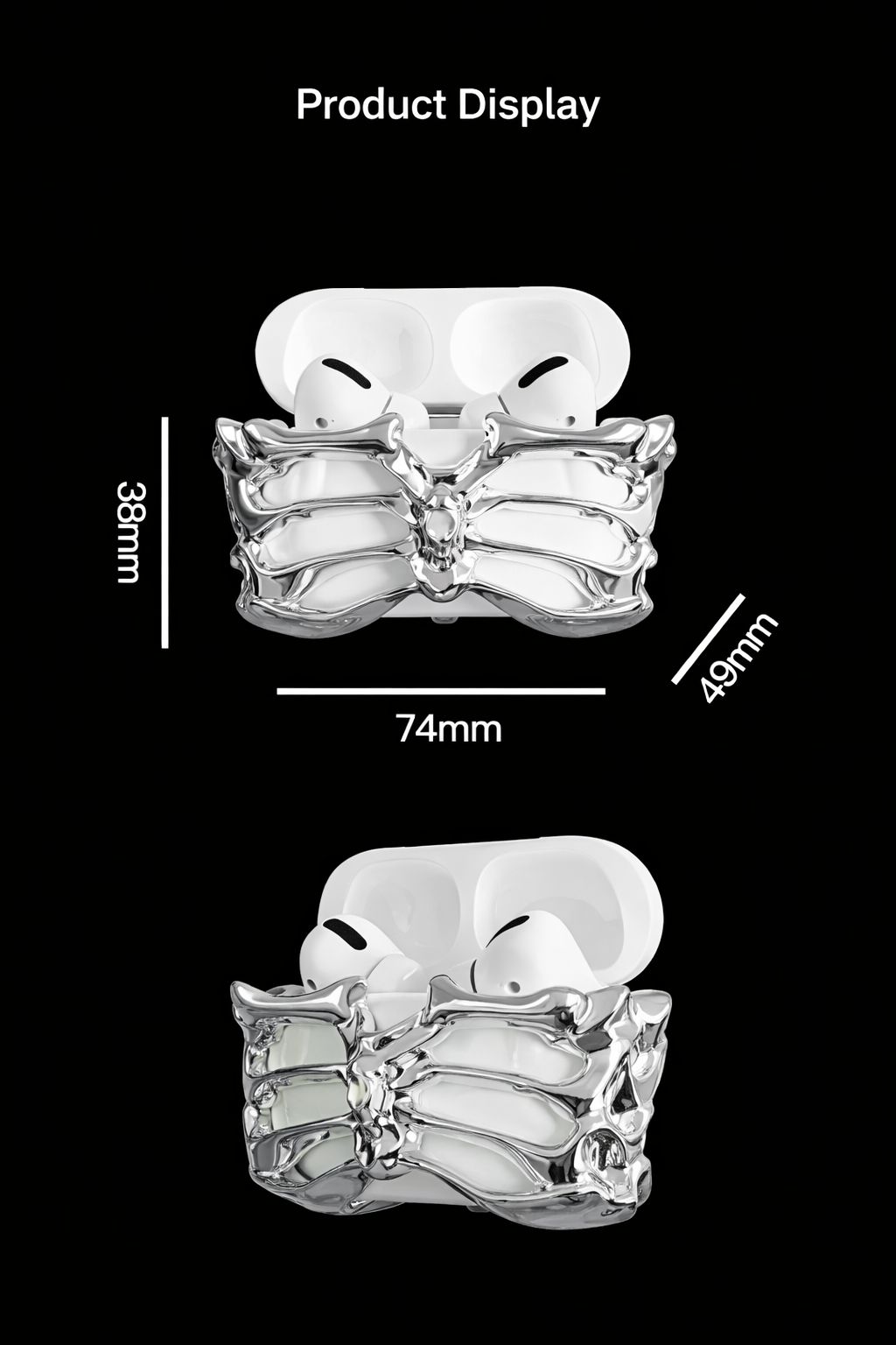 “SKELETON” Electroplated Silver Edition AirPods Case