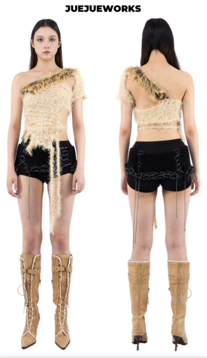 Leopard-Spot Fuzzy Knit Tank by JUEJUEWORKS