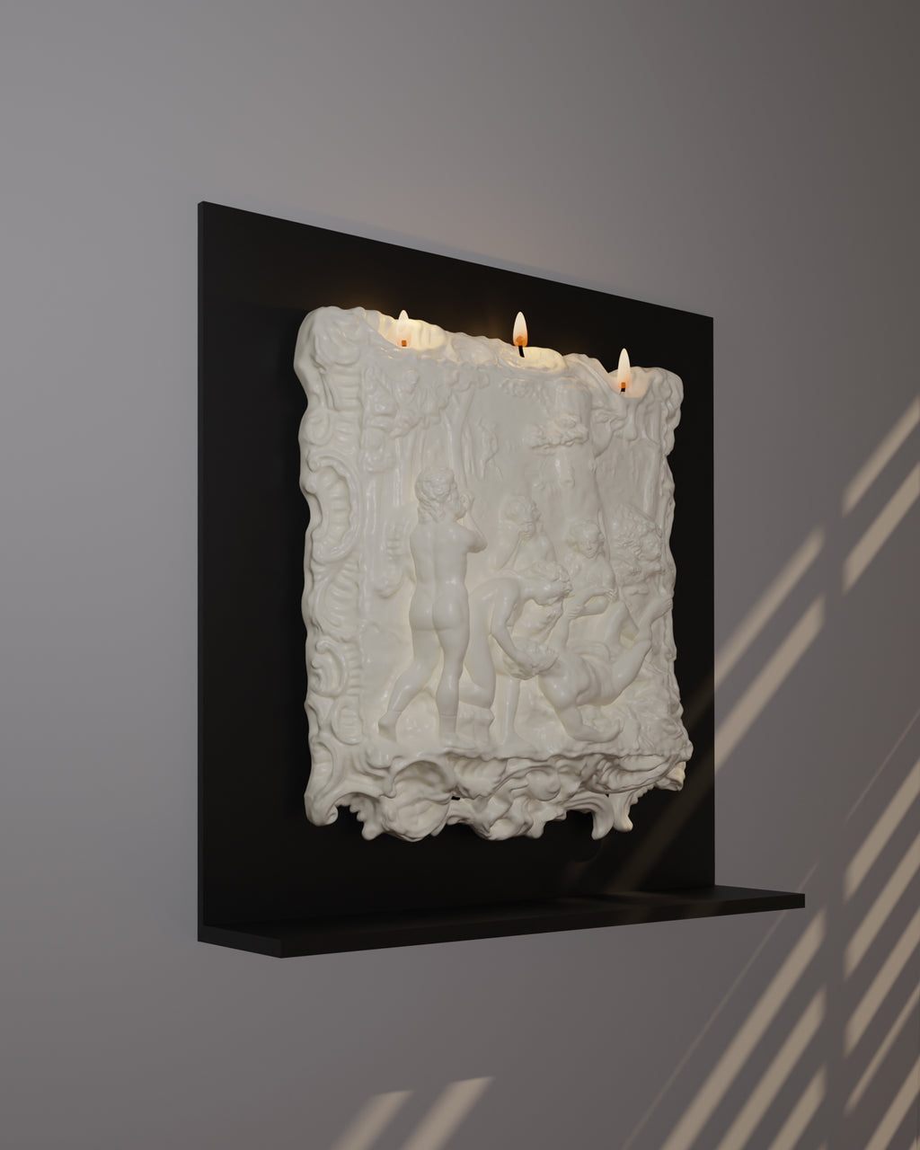 ingo | "The Death of Abel" Bas-Relief Scented Candle – Convertible Renaissance Wall Art & Sculpture Decor