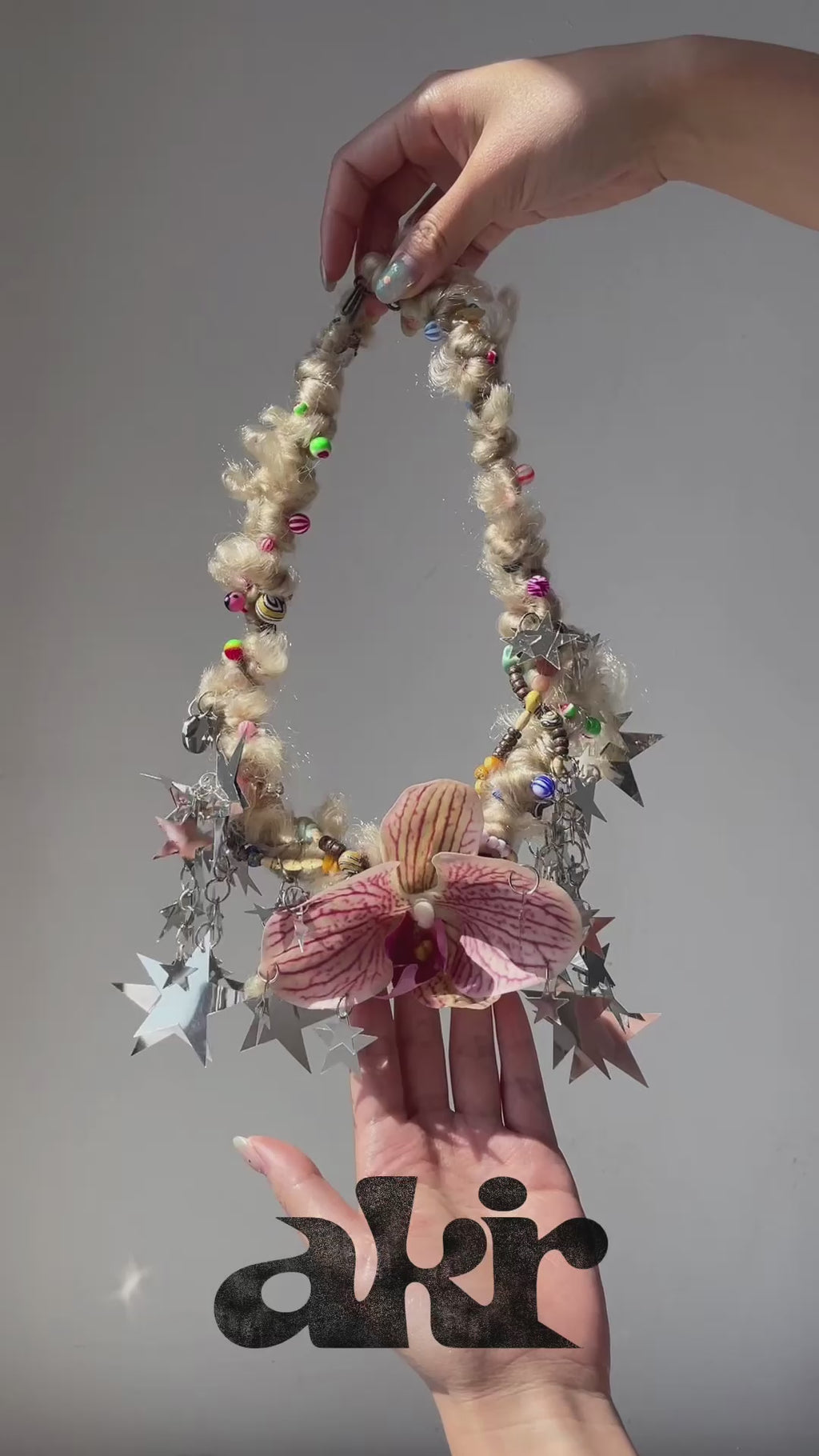 Meteor Orchid Handmade Necklace, Statement Flower Choker, Star Jewelry, Unique Gift for Women, Boho Festival Necklace｜Strangefruit