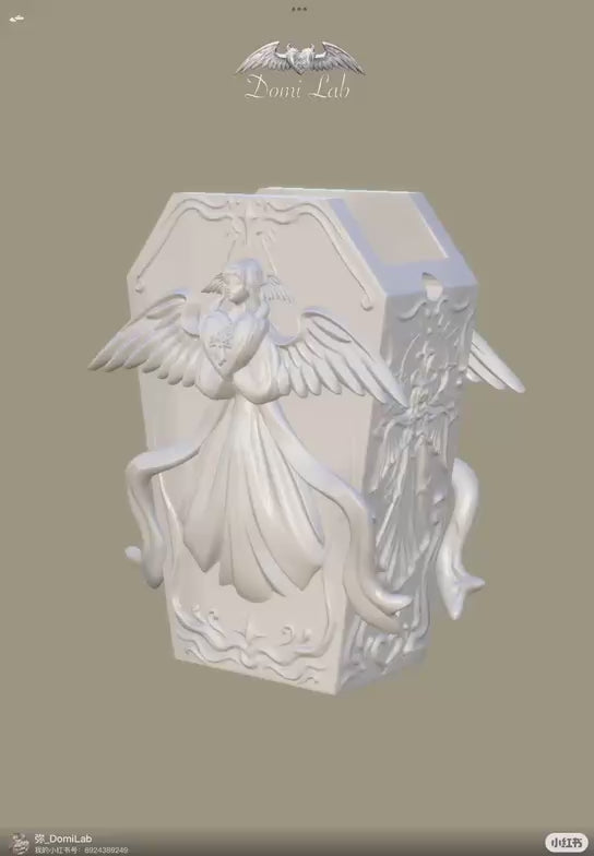 Angel’s Heart Silk White Sculptural Crossbody 3D Printing Bag