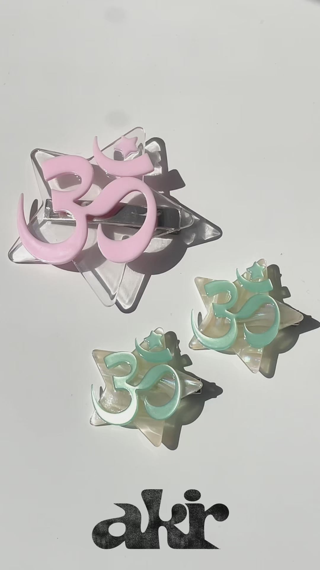 Star Hair Clip with OM Symbol, Cute Acrylic Hair Accessories for Women & Girls, Unique Accessories｜STRANGEFRUIT