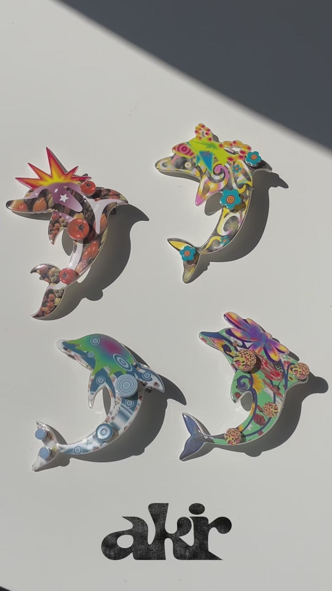 Rolling Dolphin Hair Clip – Colorful Acrylic Colorful Hair Accessories, Ocean Animal Hairpin Gift | STRANGEFRUIT