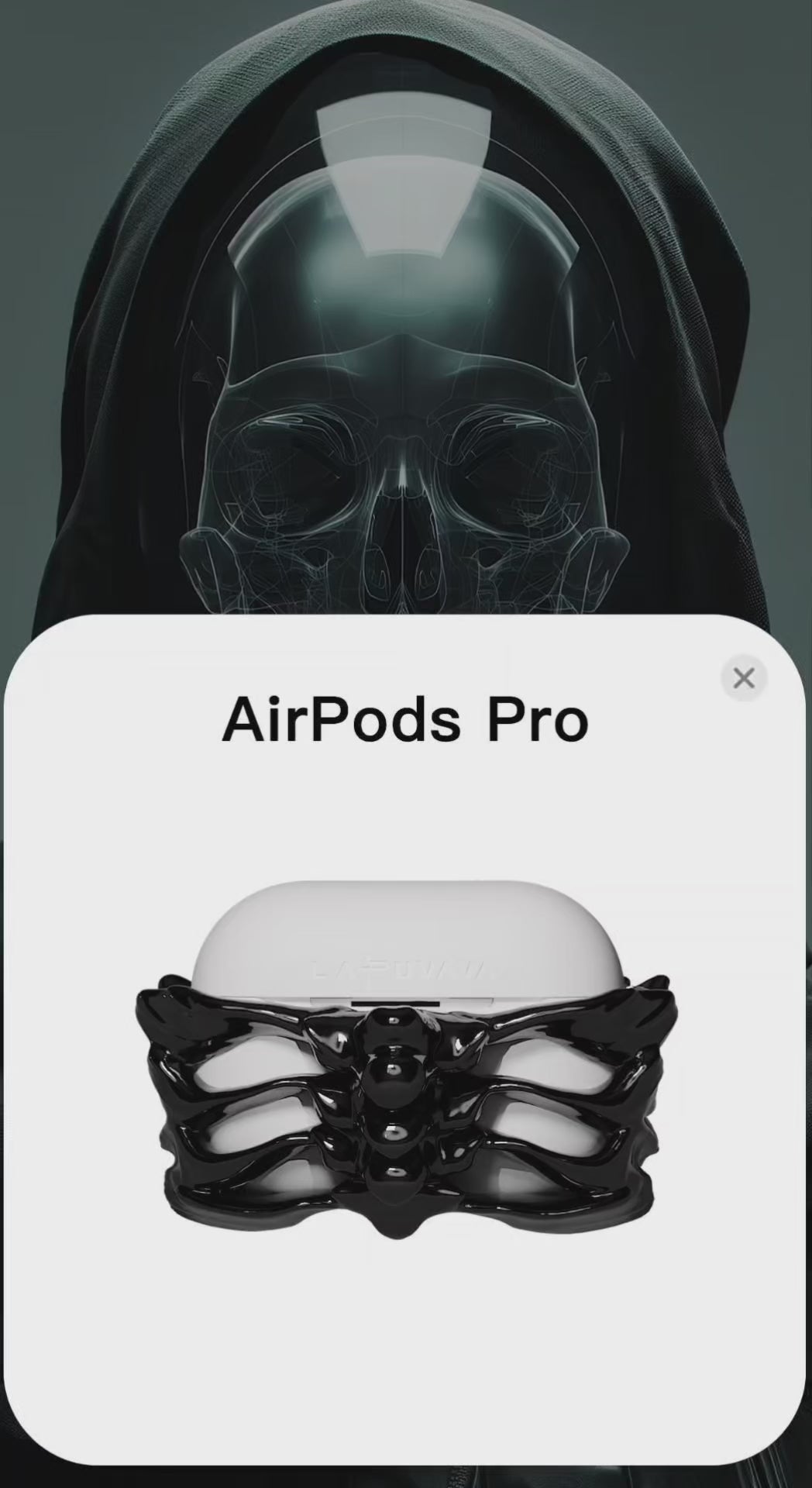 “SKELETON” Black AirPods Case