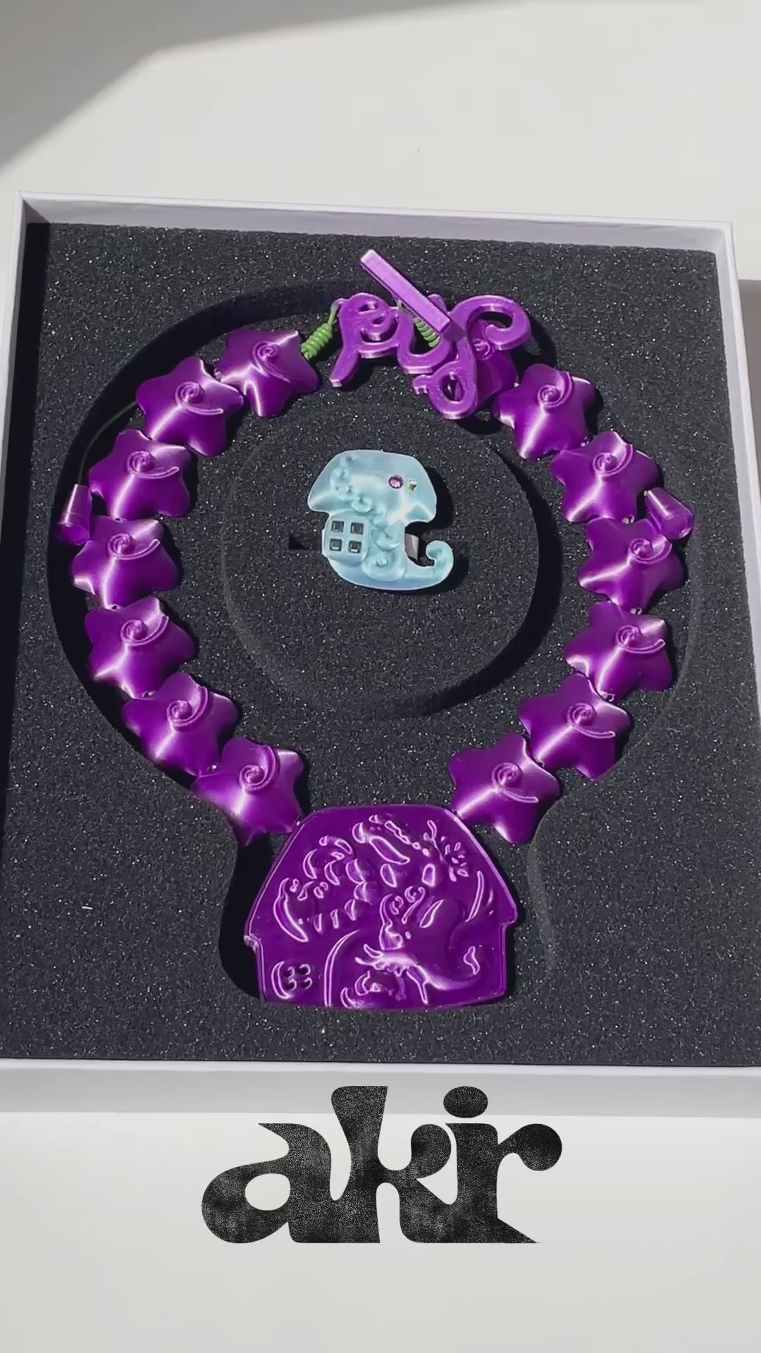Purple Spiral Star Cottage Necklace